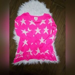 Fantastic Fawn Bright Pink Star Sweater